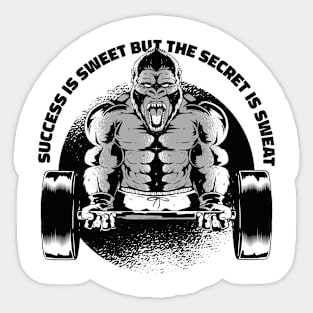 Muscle Gorilla train hard for gains Sticker